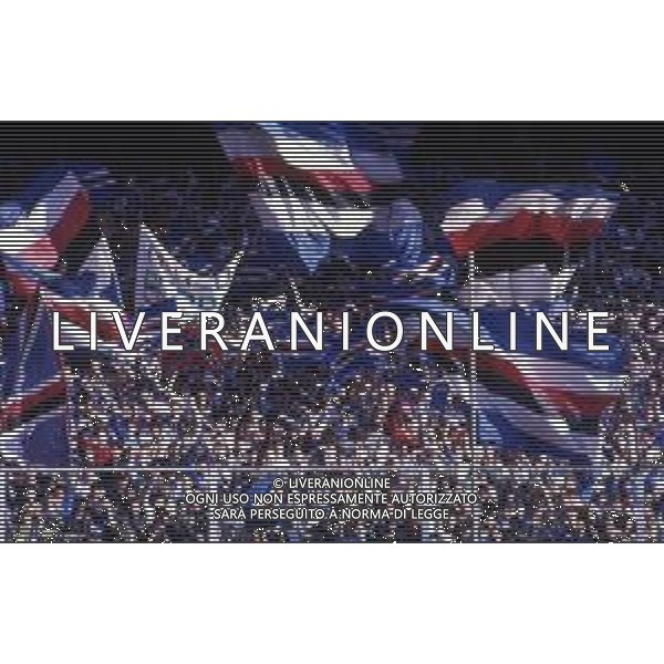 FESTEGGIAMENTI DEI TIFOSI DELLA SAMPDORIA PER LA VITTORIA DEL PRIMO SCUDETTO NEL CAMPIONATO 1990-1991 AG. ALDO LIVERANI SAS