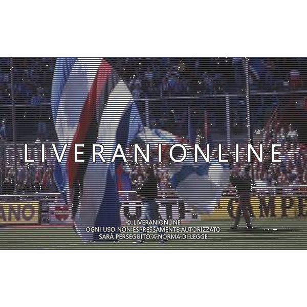 FESTEGGIAMENTI DEI TIFOSI DELLA SAMPDORIA PER LA VITTORIA DEL PRIMO SCUDETTO NEL CAMPIONATO 1990-1991 AG. ALDO LIVERANI SAS