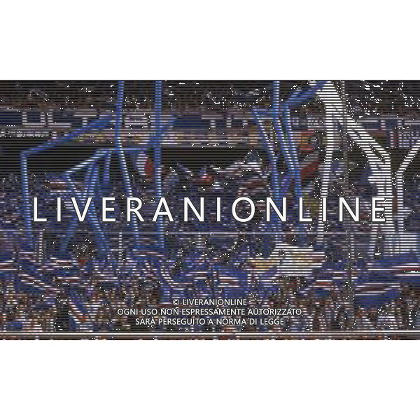 FESTEGGIAMENTI DEI TIFOSI DELLA SAMPDORIA PER LA VITTORIA DEL PRIMO SCUDETTO NEL CAMPIONATO 1990-1991 AG. ALDO LIVERANI SAS