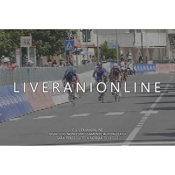 04-06-2022 Adriatica - Ionica Race; Tappa 01 Tarvisio - Monfalcone; 2022, Gazprom - Rusvelo; 2022, Bardiani - Csf Faizane; 2022, Work Service - Vitalcare; Scaroni, Christian; Zana, Filippo; Lucca, Riccardo; Monfalcone; ©SIROTTI/AGENZIA ALDO LIVERANI SAS