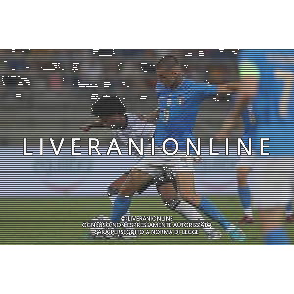 BOLOGNA - UEFA Nations League girone A gruppo 3 - ITALIA vs GERMANIA 04/06/2022 - nella foto: Scamacca Gianluca(Italia) Gnabry(Germania) ©Claudio Zamagni/Agenzi Aldo Liverani s.a.s. /AGENZIA ALDO LIVERANI SAS