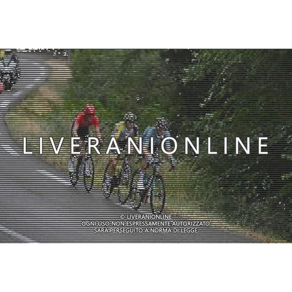 05-06-2022 Criterium Du Dauphine Libere; Tappa 01 La Voulte Sur Rhone - Beauchastel; 2022, Intermarche - Wanty Gobert; 2022, Arkea - Samsic; 2022, Beb Hotels - Pb Ktm; Huys, Laurens; Bouet, Maxime; Rolland, Pierre; ©SIROTTI/AGENZIA ALDO LIVERANI SAS