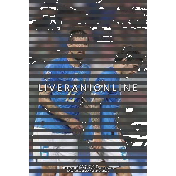BOLOGNA - UEFA Nations League girone A gruppo 3 - ITALIA vs GERMANIA 04/06/2022 - nella foto: Acerbi Francesco(Italia)-Sandro Tonali(Italia) ©Claudio Zamagni/Agenzi Aldo Liverani s.a.s.