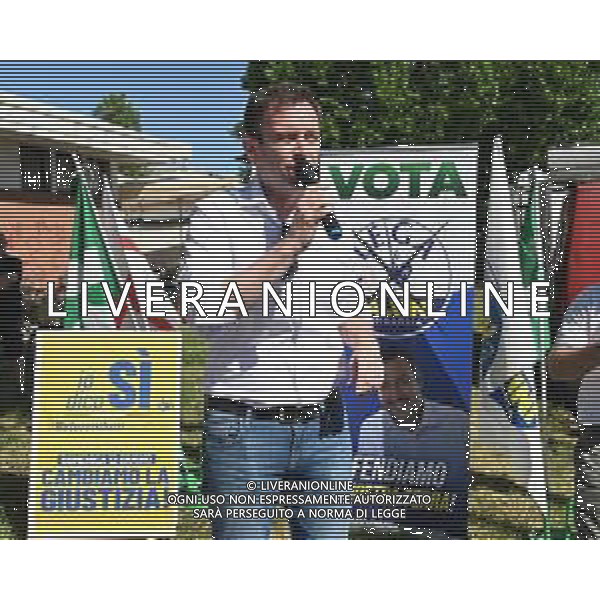 © TVRG Matteo Salvini Magenta nella foto Fabrizio Cecchetti della Lega Nord Magenta 06-06-2022 Il leader della Lega Nord Matteo Salvini ha partecipato ad un evento organizzato per sostenere il candidato sindaco del centrodestra Luca Del Gobbo alle prossime elezioni amministrative foto Roberto Garavaglia/ag. Aldo Liverani sas/AGENZIA ALDO LIVERANI SAS