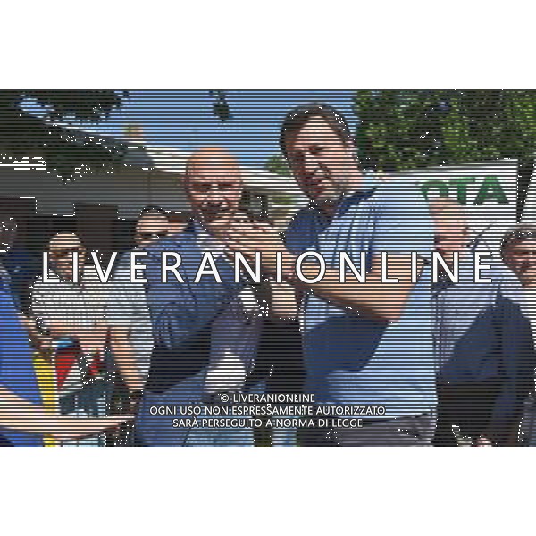 © TVRG Matteo Salvini Magenta nella foto Luca Del Gobbo SX e Matteo Salvini DX Magenta 06-06-2022 Il leader della Lega Nord Matteo Salvini ha partecipato ad un evento organizzato per sostenere il candidato sindaco del centrodestra Luca Del Gobbo alle prossime elezioni amministrative foto Roberto Garavaglia/ag. Aldo Liverani sas/AGENZIA ALDO LIVERANI SAS