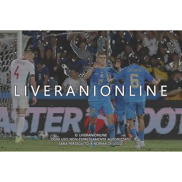 CESENA - UEFA Nations League girone A gruppo 3 - ITALIA vs UNGHERIA 07/06/2022 - nella foto: esultanza italia dopo il goal di nicolo\' barella con davide calabria ©Claudio Zamagni/Agenzi Aldo Liverani s.a.s. /AGENZIA ALDO LIVERANI SAS