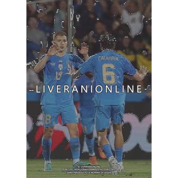 CESENA - UEFA Nations League girone A gruppo 3 - ITALIA vs UNGHERIA 07/06/2022 - nella foto: esultanza italia dopo il goal di nicolo\' barella con davide calabria ©Claudio Zamagni/Agenzi Aldo Liverani s.a.s. /AGENZIA ALDO LIVERANI SAS