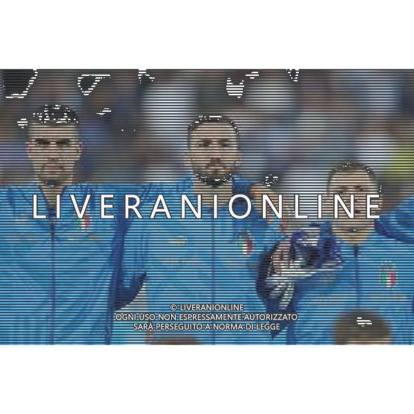 CESENA - UEFA Nations League girone A gruppo 3 - ITALIA vs UNGHERIA 07/06/2022 - nella foto: Barella Nicolo\'(Italia) Cristante Brian(Italia)Gianluca Mancini(Italia) ©Claudio Zamagni/Agenzi Aldo Liverani s.a.s.