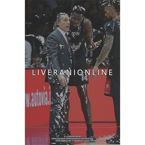 Sergio Scariolo (head coach of Segafredo Virtus Bologna) and Mouhammadou Jaiteh (Segafredo Virtus Bologna) - Virtus Segafredo Bologna vs AX Armani Exchange Milano - Campionato Basket Serie A Play off Gara 1 scudetto 08.06.2022 ©Michele Nucci/LMedia /AGENZIA ALDO LIVERANI SAS