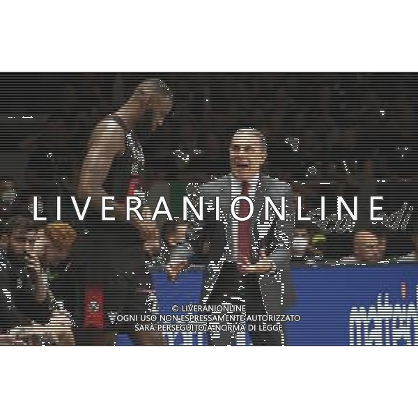Sergio Scariolo (head coach of Segafredo Virtus Bologna) and Jakarr Sampson (Segafredo Virtus Bologna) - Virtus Segafredo Bologna vs AX Armani Exchange Milano - Campionato Basket Serie A Play off Gara 1 scudetto 08.06.2022 ©Michele Nucci/LMedia /AGENZIA ALDO LIVERANI SAS
