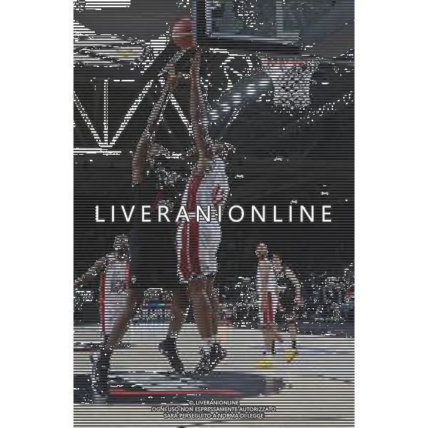 Mouhammadou Jaiteh (Segafredo Virtus Bologna) (L) thwarted by Kyle Hines (Armani Exchange Milano) - Virtus Segafredo Bologna vs AX Armani Exchange Milano - Campionato Basket Serie A Play off Gara 1 scudetto 08.06.2022 ©Michele Nucci/LMedia /AGENZIA ALDO LIVERANI SAS