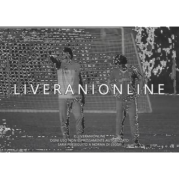 1983 UDINE ALLENAMENTO UDINESE CALCIO NELLA FOTO ENZO FERRARI E ZICO AG ALDO LIVERANI SAS