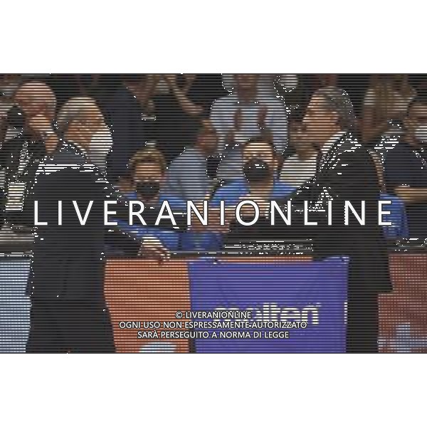 Ettore Messina (head coach of Armani Exchange Milano) (L) and Sergio Scariolo (head coach of Segafredo Virtus Bologna) - Virtus Segafredo Bologna vs AX Armani Exchange Milano - Campionato Basket Serie A Play off Gara 2 scudetto 10.06.2022 ©Michele Nucci/LMedia/AGENZIA ALDO LIVERANI SAS