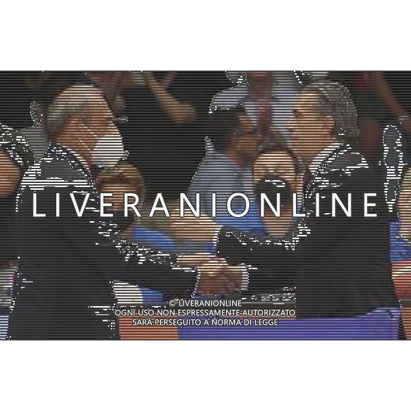 Ettore Messina (head coach of Armani Exchange Milano) (L) and Sergio Scariolo (head coach of Segafredo Virtus Bologna) - Virtus Segafredo Bologna vs AX Armani Exchange Milano - Campionato Basket Serie A Play off Gara 2 scudetto 10.06.2022 ©Michele Nucci/LMedia/AGENZIA ALDO LIVERANI SAS