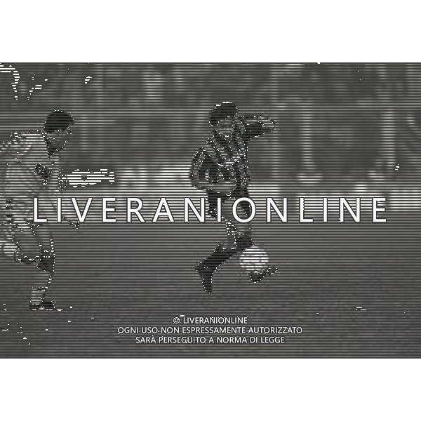 05-01-1992 BERGAMO CAMPIONATO DI CALCIO SERIE A ATALANTA -VERONA 0-0 NELLA FOTO CARLO PERRONE E CLETO POLONIA AG ALDO LIVERANI SAS