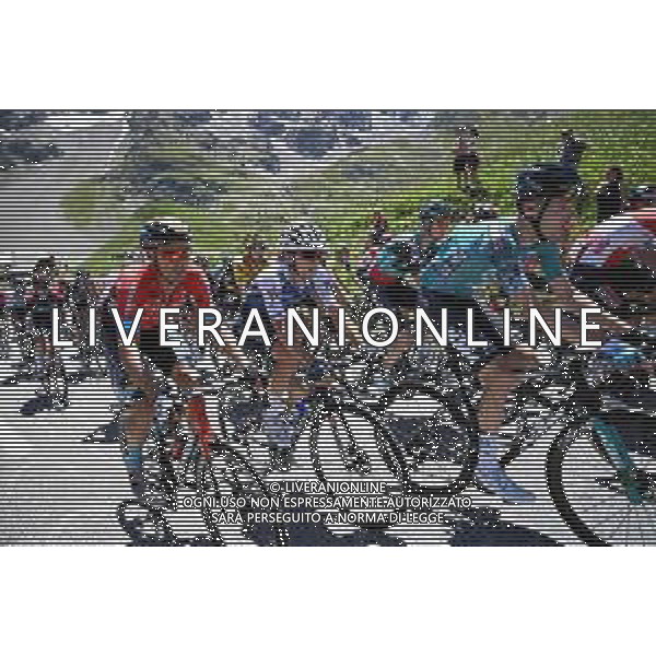 11-06-2022 Criterium Du Dauphine Libere; Tappa 07 Saint Chaffrey - Vaujany; 2022, Beb Hotels - Pb Ktm; 2022, Quick Step - Alpha Vinyl; 2022, Bahrain - Victorious; Lietaer, Eliot; Bagioli, Andrea; Sanchez Leon, Luis Gil; Galibier; ©SIROTTI/AGENZIA ALDO LIVERANI SAS
