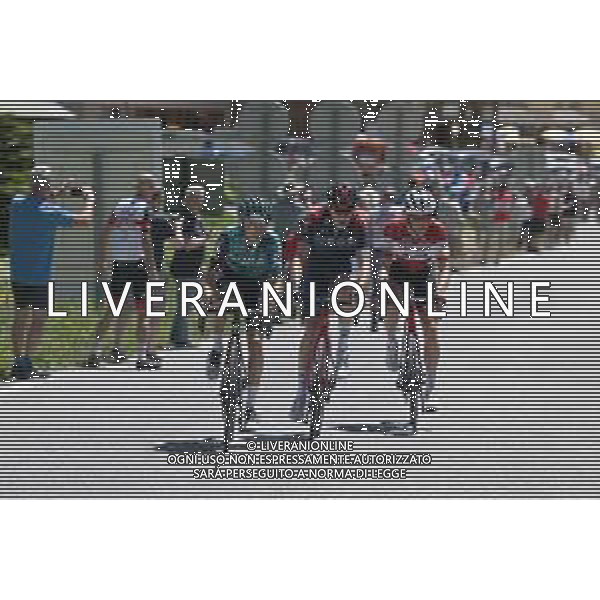11-06-2022 Criterium Du Dauphine Libere; Tappa 07 Saint Chaffrey - Vaujany; 2022, Bora - Hansgrohe; 2022, Ineos - Grenadiers; 2022, Trek - Segafredo; Fabbro, Matteo; De Plus, Laurens; Skujins, Toms; Galibier; ©SIROTTI/AGENZIA ALDO LIVERANI SAS
