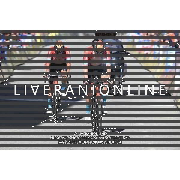 11-06-2022 Criterium Du Dauphine Libere; Tappa 07 Saint Chaffrey - Vaujany; 2022, Bahrain - Victorious; Haig, Jack; Caruso, Damiano; Vaujany; ©SIROTTI/AGENZIA ALDO LIVERANI SAS