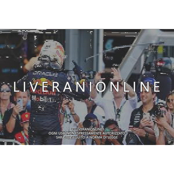 Race winner Max Verstappen (NLD) Red Bull Racing celebrates in parc ferme. 12.06.2022. Formula 1 World Championship, Rd 8, Azerbaijan Grand Prix, Baku Street Circuit, Azerbaijan, Race Day. - www.xpbimages.com, EMail: requests@xpbimages.com © Copyright: Batchelor / XPB Images/AGENZIA ALDO LIVERANI SAS - ITALY ONLY EDITORIAL USE ONLY
