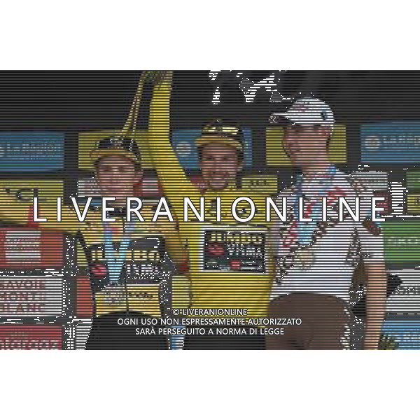 12-06-2022 Criterium Du Dauphine Libere; Tappa 08 Saint Alban Leysse - Plateau De Solaison; 2022, Jumbo - Visma; 2022, Ag2r - Citroen; Roglic, Primoz; Vingegaard, Jonas; O\'connor, Ben; Plateau De Solaison; ©SIROTTI/AGENZIA ALDO LIVERANI SAS