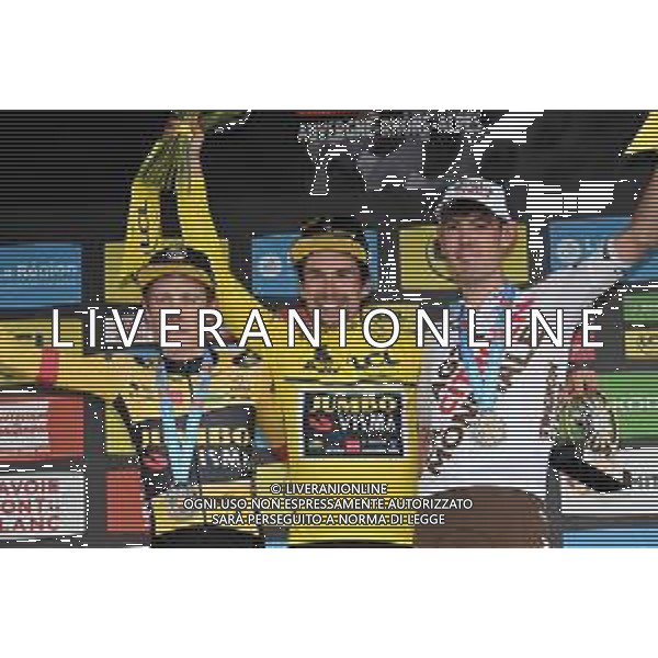 12-06-2022 Criterium Du Dauphine Libere; Tappa 08 Saint Alban Leysse - Plateau De Solaison; 2022, Jumbo - Visma; 2022, Ag2r - Citroen; Roglic, Primoz; Vingegaard, Jonas; O\'connor, Ben; Plateau De Solaison; ©SIROTTI/AGENZIA ALDO LIVERANI SAS