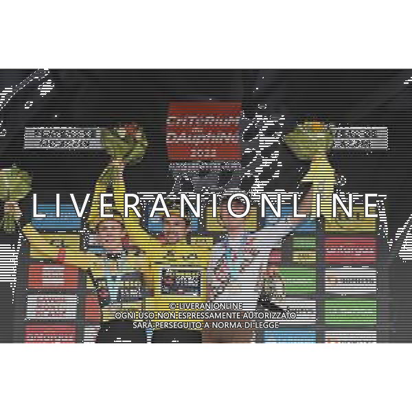 12-06-2022 Criterium Du Dauphine Libere; Tappa 08 Saint Alban Leysse - Plateau De Solaison; 2022, Jumbo - Visma; 2022, Ag2r - Citroen; Roglic, Primoz; Vingegaard, Jonas; O\'connor, Ben; Plateau De Solaison; ©SIROTTI/AGENZIA ALDO LIVERANI SAS