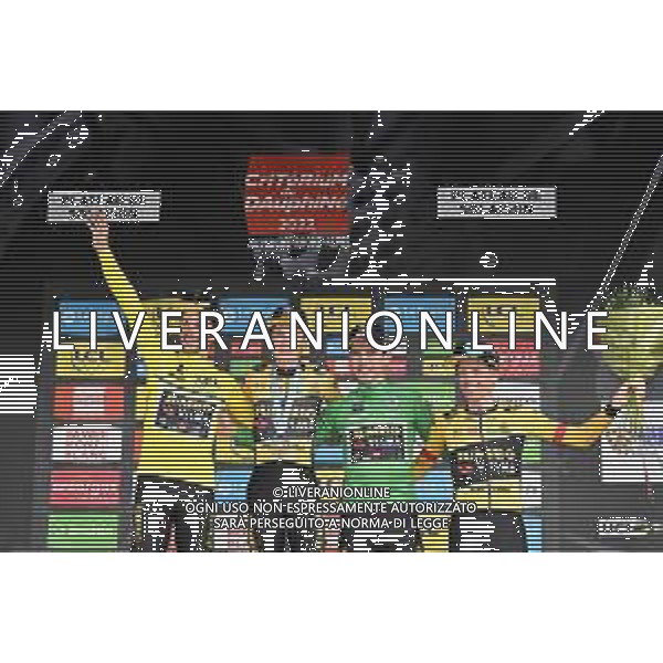 12-06-2022 Criterium Du Dauphine Libere; Tappa 08 Saint Alban Leysse - Plateau De Solaison; 2022, Jumbo - Visma; Roglic, Primoz; Vingegaard, Jonas; Van Aert, Wout; Kruijswijk, Steven; Plateau De Solaison; ©SIROTTI/AGENZIA ALDO LIVERANI SAS