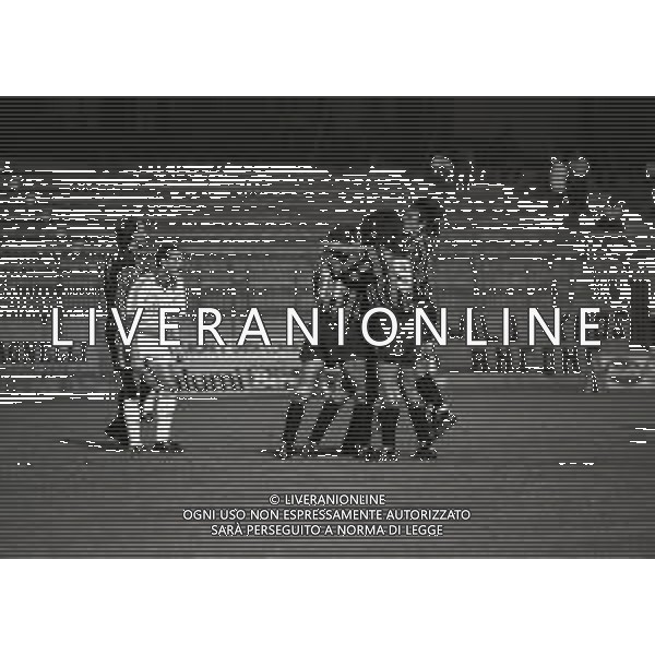 27-08-1991 MONZA SECONDO TURNO COPPA ITALIA ATALANTA-PADOVA 3-1 NELLA FOTO ESULTANZA GIOCATORI PADOVA DOPO IL GOAL AG ALDO LIVERANI SAS
