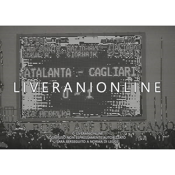 27-10-1991 BERGAMO CAMPIONATO DI CALCIO SERIE A ATALANTA-CAGLIARI 0-1 NELLA FOTO TABELLONE RISULTATO AG ALDO LIVERANI SAS