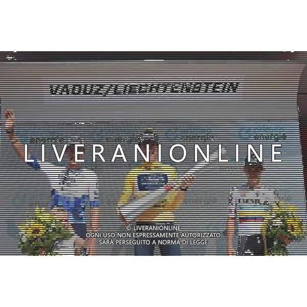 19-06-2022 Tour De Suisse; Tappa 08 Vaduz - Vaduz; 2022, Ineos - Grenadiers; 2022, Israel - Premier Tech; 2022, Bora - Hansgrohe; Geraint, Thomas; Fuglsang, Jacob; Higuita, Sergio; Vaduz; ©SIROTTI/AGENZIA ALDO LIVERANI SAS