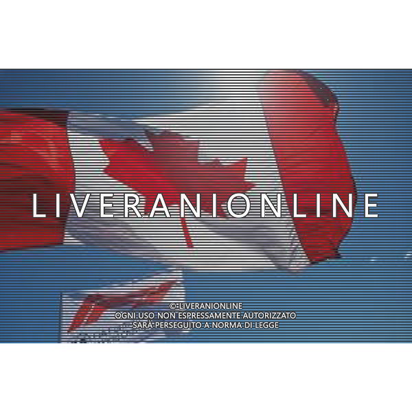 Circuit atmosphere - Canadian and F1 flags. 19.06.2022. Formula 1 World Championship, Rd 9, Canadian Grand Prix, Montreal, Canada, Race Day. - www.xpbimages.com, EMail: requests@xpbimages.com © Copyright: Price / XPB Images/AGENZIA ALDO LIVERANI SAS - ITALY ONLY EDITORIAL USE ONLY