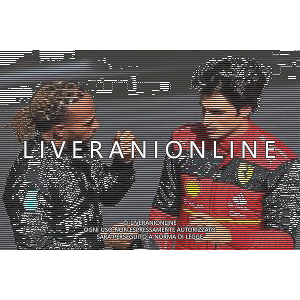 3rd place Lewis Hamilton (GBR) Mercedes AMG F1 with Carlos Sainz Jr (ESP) Ferrari F1-75. 19.06.2022. Formula 1 World Championship, Rd 9, Canadian Grand Prix, Montreal, Canada, Race Day. - www.xpbimages.com, EMail: requests@xpbimages.com ¬© Copyright: Batchelor / XPB Images/AGENZIA ALDO LIVERANI SAS - ITALY ONLY EDITORIAL USE ONLY