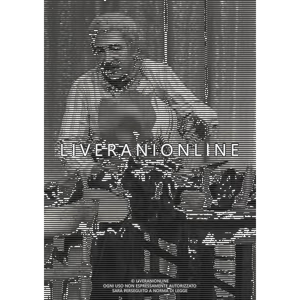 1984 MILANO TRASMISSIONE TELEVISIVA “ IL TRAPPOLONE“ NELL\'ANNO 1984 NELLA FOTO RENZO MONTAGNANI AG ALDO LIVERANI SAS