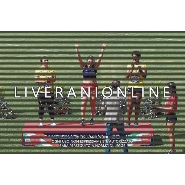 Alessio De Marco/LMedia - Italian Athletics Championship 2022 (day1) - Italian Athletics <stagioneSportiva> June 25 2022 - Raul Guidobaldi stadium Rieti, Italy Italian Athletics Championship 2022 (day1) Photo showing: Podio Martello Femminile - sx-dx MORI Rachele(I) - Sara Fantini (ITA) Carabinieri - PRINETTI ANZALAPAYA Lucia (1) @Alessio De Marco/LiveMedia /AGENZIA ALDO LIVERANI SAS
