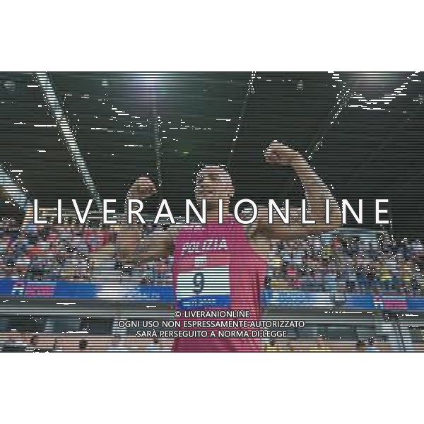 Alessio De Marco/LMedia - Italian Athletics Championship 2022 (day1) - Italian Athletics <stagioneSportiva> June 25 2022 - Raul Guidobaldi stadium Rieti, Italy Italian Athletics Championship 2022 (day1) Photo showing: Marcell Jacobs (ITA) Fiamme Oro - Tokyo 2020 Olympic Gold Medal - 100m Final @Alessio De Marco/LiveMedia /AGENZIA ALDO LIVERANI SAS