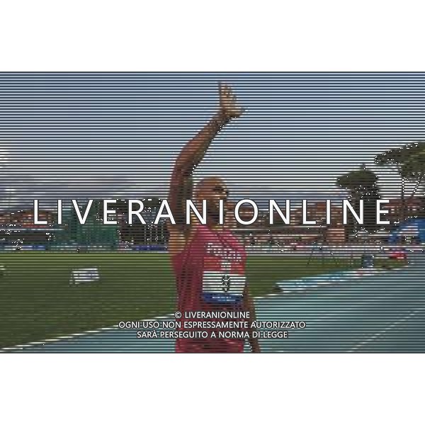 Alessio De Marco/LMedia - Italian Athletics Championship 2022 (day1) - Italian Athletics <stagioneSportiva> June 25 2022 - Raul Guidobaldi stadium Rieti, Italy Italian Athletics Championship 2022 (day1) Photo showing: Marcell Jacobs (ITA) Fiamme Oro - Tokyo 2020 Olympic Gold Medal - 100m Final @Alessio De Marco/LiveMedia /AGENZIA ALDO LIVERANI SAS