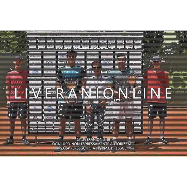 Samantha Palazzini/LMedia - 2022 Atp Challenger Milano - Aspria Tennis Cup - Tennis Internationals June 25 2022 - Aspria Harbour Club Milan, Italy 2022 Atp Challenger Milano - Aspria Tennis Cup Photo showing: 25/06/2022-ATP challenger tour 2022 milan-Aspria tennis cup-Doubles final&#xA;Luciano Darderi(ITA)/Fernando Romboli(BRA) @Samantha Palazzini/LiveMedia AG ALDO LIVERANI SAS
