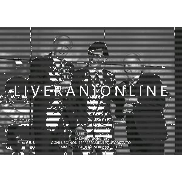 1993 MILANO PRESENTAZIONE DEL 76 GIRO D\'ITALIA DI CICLISMO NELLA FOTO RAIMONDO VIANELLO-MASSIMO DE LUCA E GINO BARTALI AG ALDO LIVERANI SAS