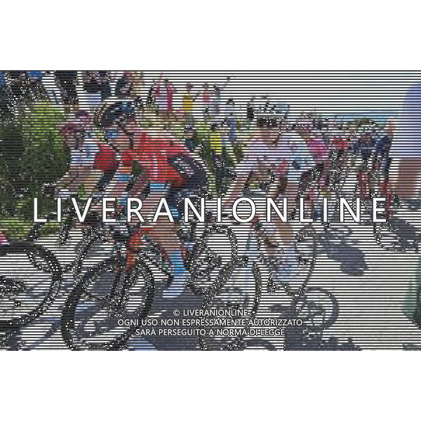 02-07-2022 Tour De France; Tappa 02 Roskilde - Nyborg; 2022, Bahrain - Victorious; 2022, Ag2r - Citroen; Wright, Fred; O\'connor, Ben; Karup Strandbakke; ©SIROTTI/AGENZIA ALDO LIVERANI SAS