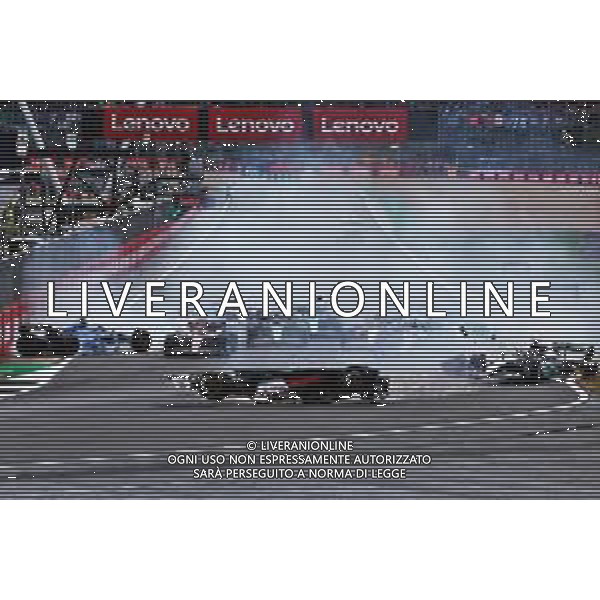 Guanyu Zhou (CHN) Alfa Romeo F1 Team C42 crashes at the start of the race. 03.07.2022. Formula 1 World Championship, Rd 10, British Grand Prix, Silverstone, England, Race Day. - www.xpbimages.com, EMail: requests@xpbimages.com © Copyright: Batchelor / XPB Images/AGENZIA ALDO LIVERANI SAS - ITALY ONLY EDITORIAL USE ONLY