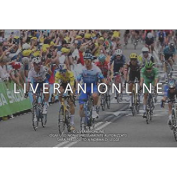 03-07-2022 Tour De France; Tappa 03 Vejle - Sonderborg; 2022, Bikeexchange - Jayco; 2022, Jumbo - Visma; 2022, Totalenergie; Groenewegen, Dylan; Van Aert, Wout; Sagan, Peter; Sonderborg; ©SIROTTI/AGENZIA ALDO LIVERANI SAS