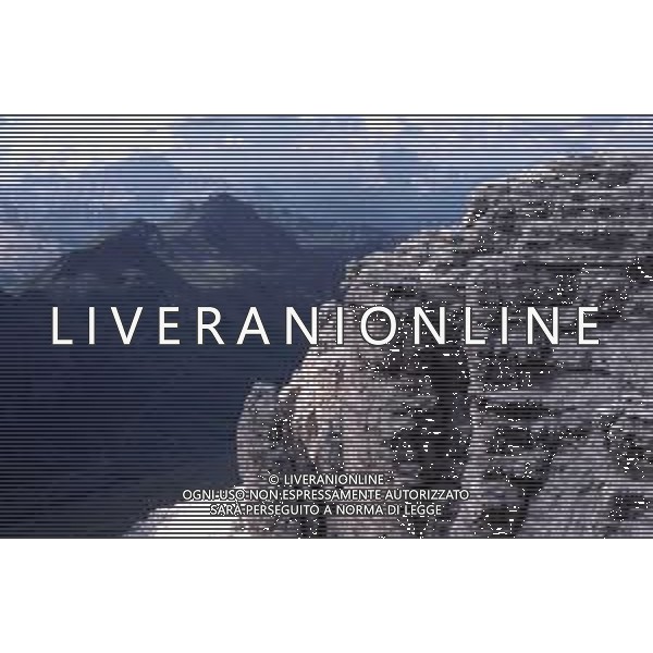 Veduta delle Montagne delle Dolomiti - gruppo montuoso del Sella Sass Pordoi ©Archivio Giovanni Liverani/AG ALDO LIVERANI SAS