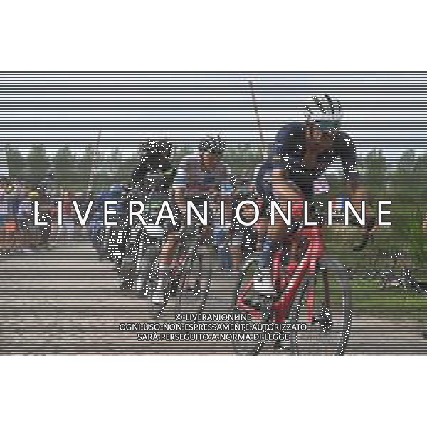 06-07-2022 Tour De France; Tappa 05 Lille - Arenberg; 2022, Trek - Segafredo; 2022, Uae Emirates; Stuyven, Jasper; Pogacar, Tadej; Pont Gibus; ©SIROTTI/ AGENZIA ALDO LIVERANI SAS