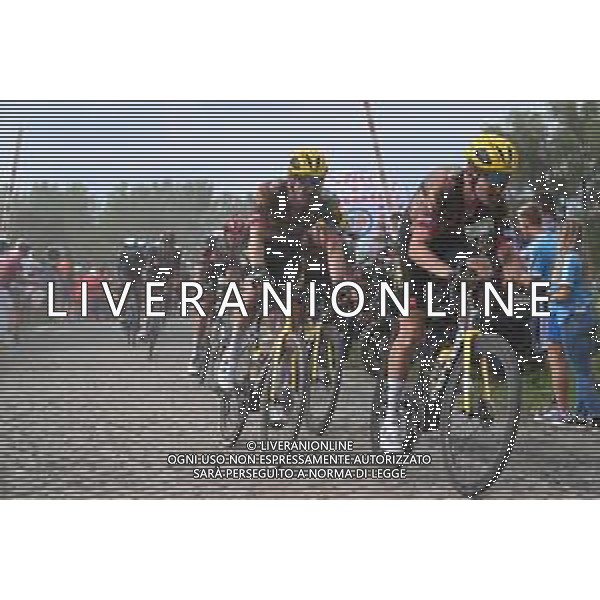 06-07-2022 Tour De France; Tappa 05 Lille - Arenberg; 2022, Jumbo - Visma; Benoot, Tiesj; Van Hooydonck, Nathan; Pont Gibus; ©SIROTTI/ AGENZIA ALDO LIVERANI SAS