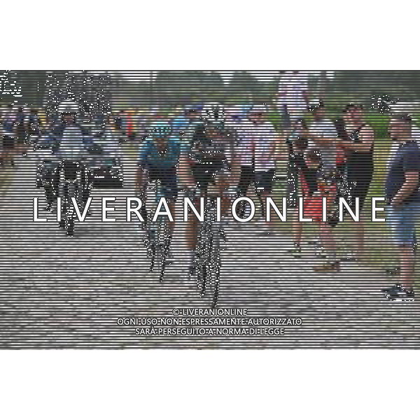 06-07-2022 Tour De France; Tappa 05 Lille - Arenberg; 2022, Bora - Hansgrohe; 2022, Astana - Qazaqstan; Van Poppel, Danny; Felline, Fabio; Pont Gibus; ©SIROTTI/ AGENZIA ALDO LIVERANI SAS