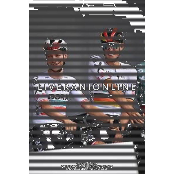 07-07-2022 Tour De France; Tappa 06 Binche - Longwy; 2022, Bora - Hansgrohe; Grosschartner, Felix; Politt, Nils; Binche; ©SIROTTI/AGENZIA ALDO LIVERANI SAS