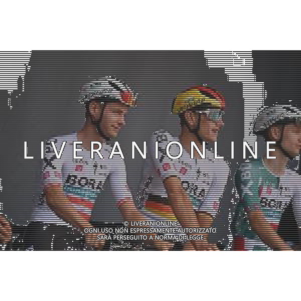 07-07-2022 Tour De France; Tappa 06 Binche - Longwy; 2022, Bora - Hansgrohe; Grosschartner, Felix; Politt, Nils; Binche; ©SIROTTI/AGENZIA ALDO LIVERANI SAS