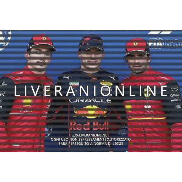 Pole for Max Verstappen (NLD) Red Bull Racing, 2nd for Charles Leclerc (MON) Ferrari and 3rd for Carlos Sainz Jr (ESP) Ferrari. 08.07.2022. Formula 1 World Championship, Rd 11, Austrian Grand Prix, Spielberg, Austria, Qualifying Day. - www.xpbimages.com, EMail: requests@xpbimages.com ¬© Copyright: Batchelor / XPB Images/AGENZIA ALDO LIVERANI SAS - ITALY ONLY EDITORIAL USE ONLY