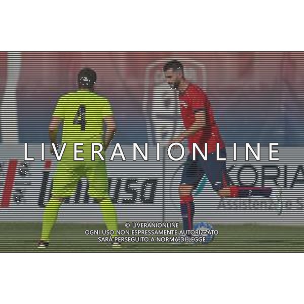 10-7-2022. Cagliari Calcio-Rappresentativa sarda, amichevole pre campionato 2022-2023, presso centro sportivo Asseminello, Assemini, Cagliari. Partita aperta ai tifosi. Foto Salvatore Moi/Aldo Liverani sas. Nella foto: Caddeo raqppresentativa sarda, Gaston Pereiro Cagliari ©MOI/AGENZIA ALDO LIVERANI SAS