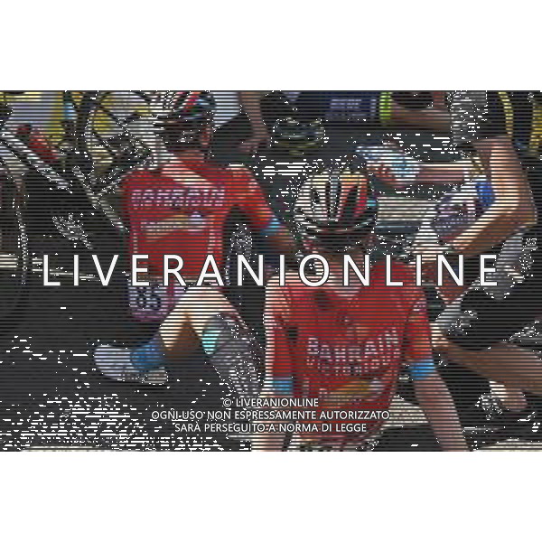 12-07-2022 Tour De France; Tappa 10 Morzine - Megeve; 2022, Bahrain - Victorious; Sanchez Leon, Luis Gil; Wright, Fred; Megeve; ©SIROTTI/AGENZIA ALDO LIVERANI SAS